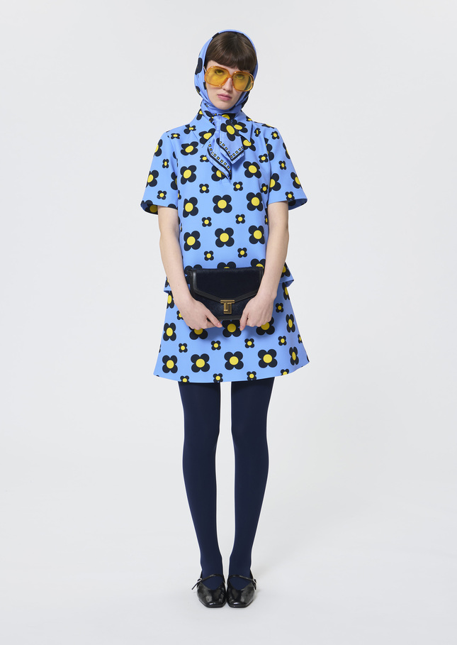 Tania top Sky blue floral print Horizon TARA JARMON US