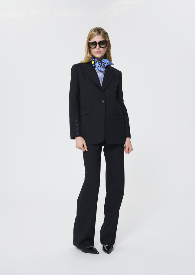 Virgil Jacket midnight blue in cold wool Night TARA JARMON US