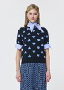 Polla sweater midnight blue jacquard hearts Night TARA JARMON US