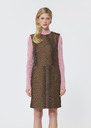 Rohane Dress beige leopard jacquard Nut brown TARA JARMON US