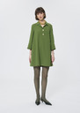 Robe Ross green in fluid crepe Cactus TARA JARMON US