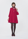 Robe Ross red in fluid crepe Garnet TARA JARMON US