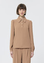 Tonio top beige crepe Nut brown TARA JARMON US