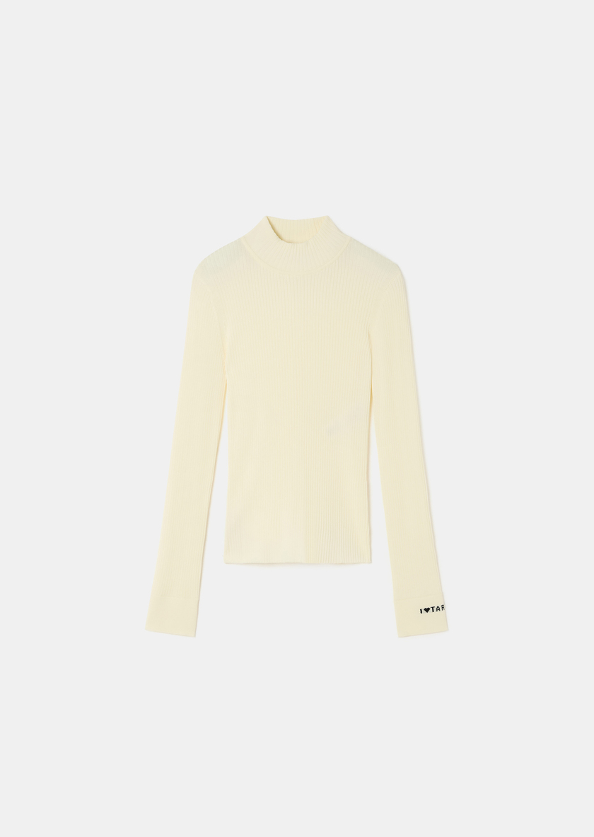Prudie sweater ecru in extra-fine ribbed knit Off-white TARA JARMON US