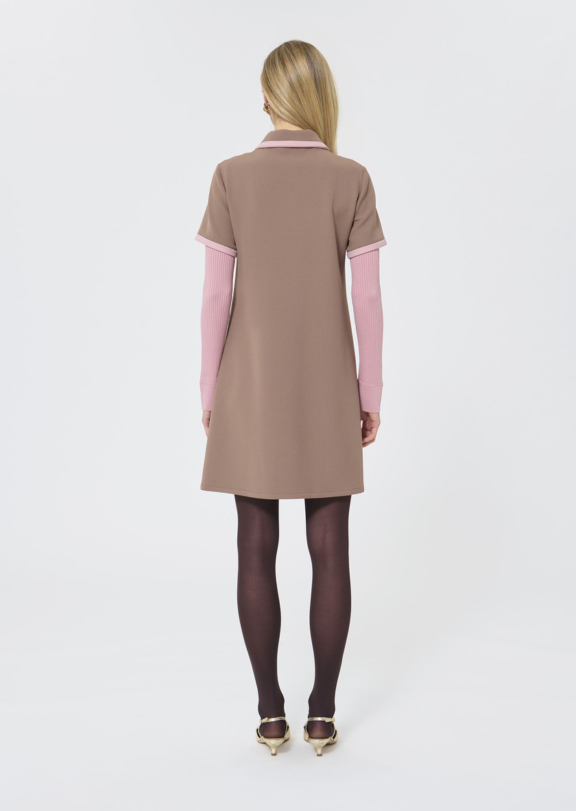 Rubina Dress beige double canvas Taupe color TARA JARMON US
