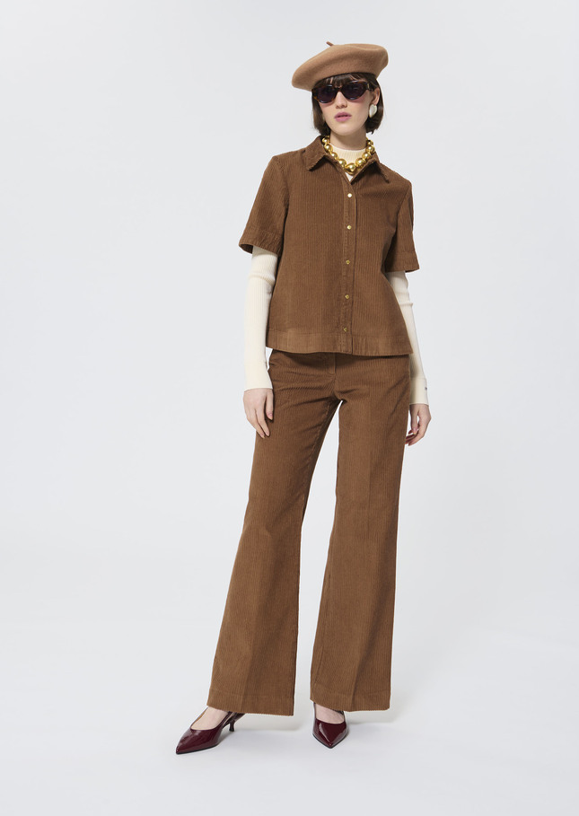 Camilia shirt beige corduroy Nut brown TARA JARMON US