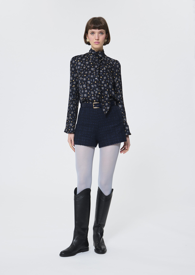 Colette shirt midnight blue floral print Night TARA JARMON US