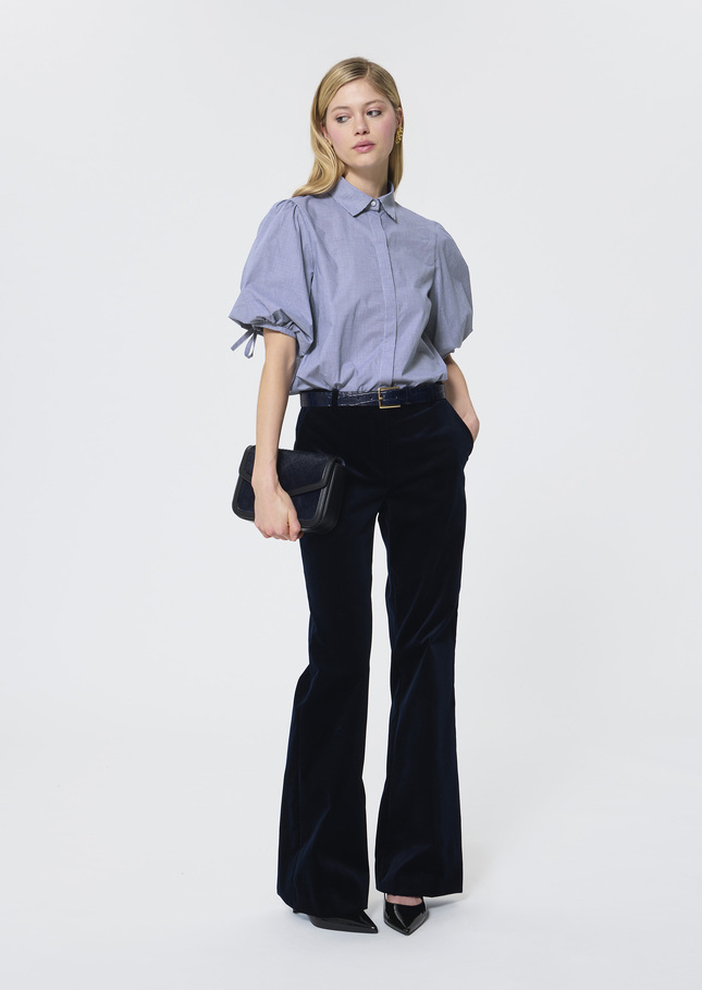 Caly Shirt midnight blue in mini gingham Night TARA JARMON US