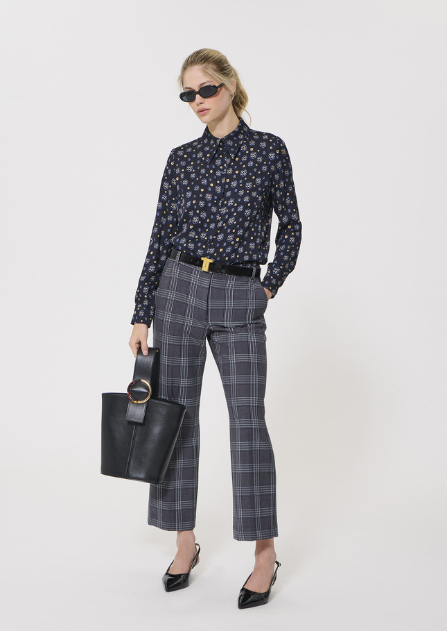 Charlotte shirt midnight blue floral print Night TARA JARMON US