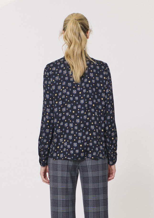Charlotte shirt midnight blue floral print Night TARA JARMON US