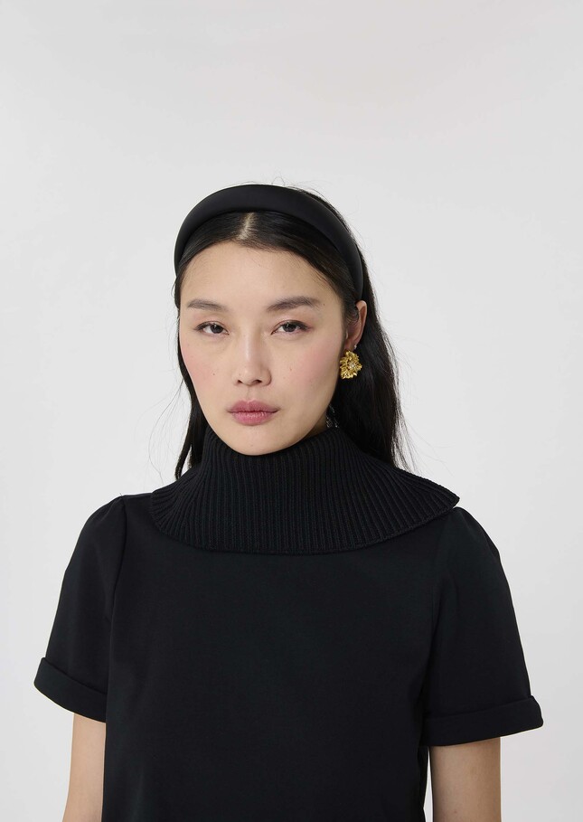 Eclipse Detachable Collar black wool Black TARA JARMON US
