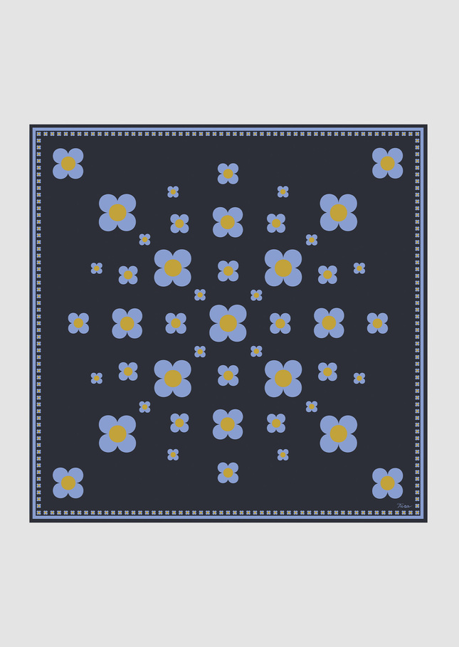 Edme scarf midnight blue silk Night TARA JARMON US