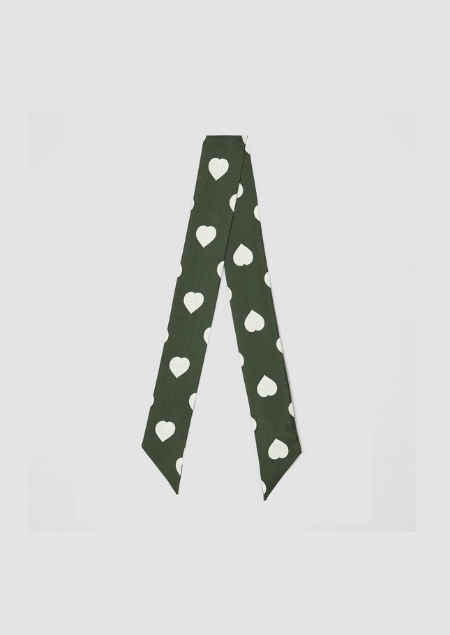 Edith scarf English green silk Vert anglais TARA JARMON US