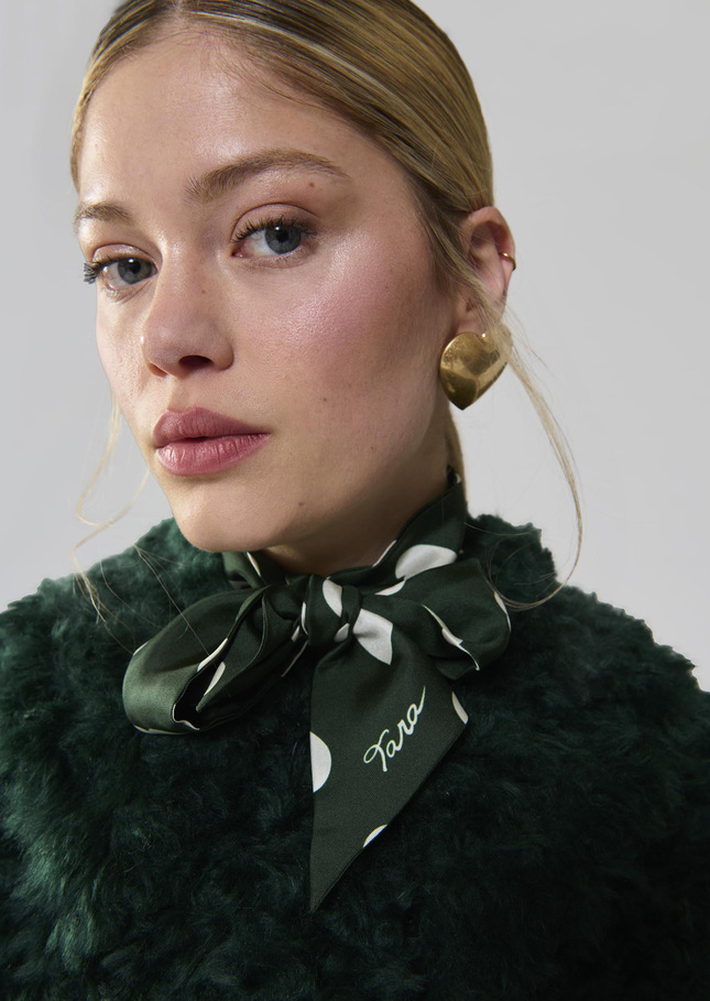 Edith scarf English green silk Vert anglais TARA JARMON US
