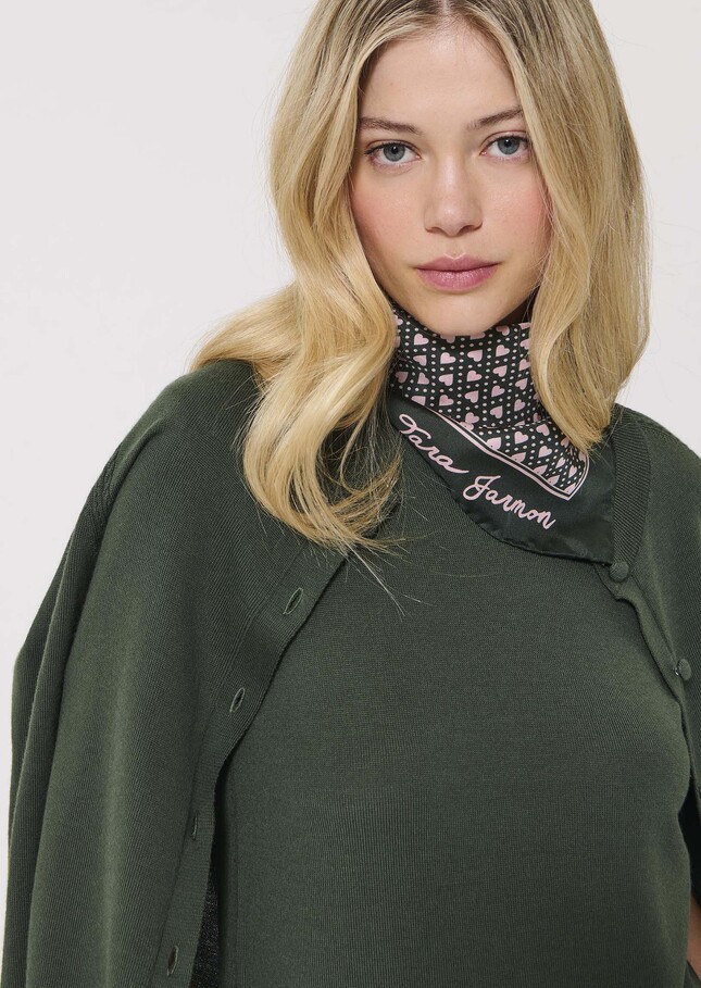 Effy stole English green silk Vert anglais TARA JARMON US