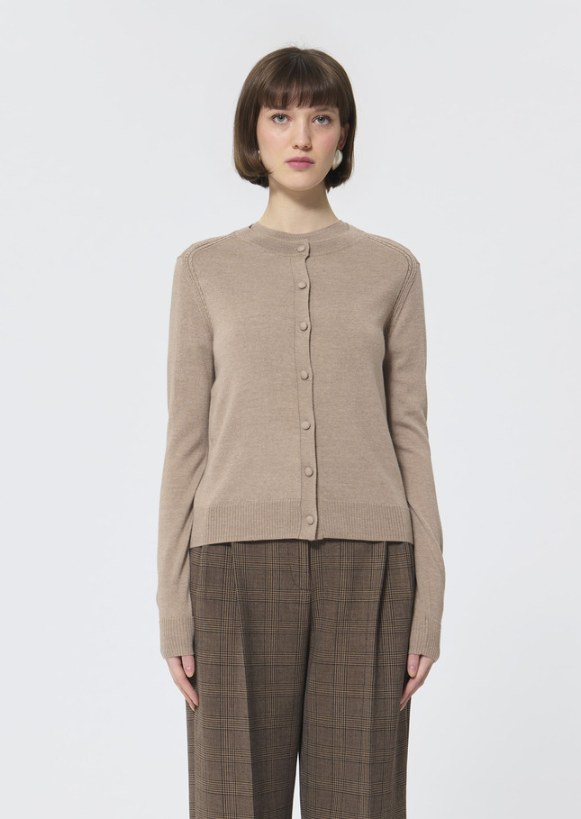 Ginno Vest beige wool Cafe au lait TARA JARMON US