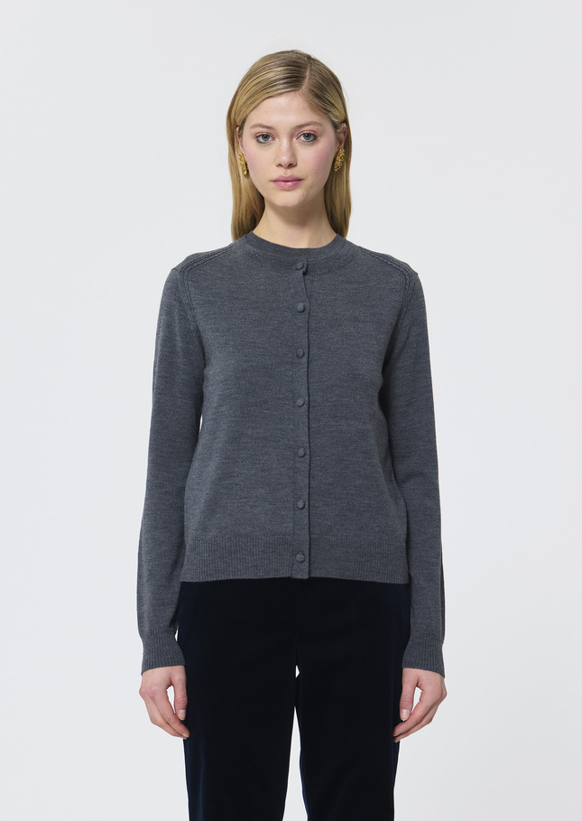 Ginno Vest heather grey merino wool Gray grey TARA JARMON US