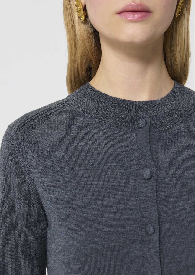 Ginno Vest heather grey merino wool Gray grey TARA JARMON US