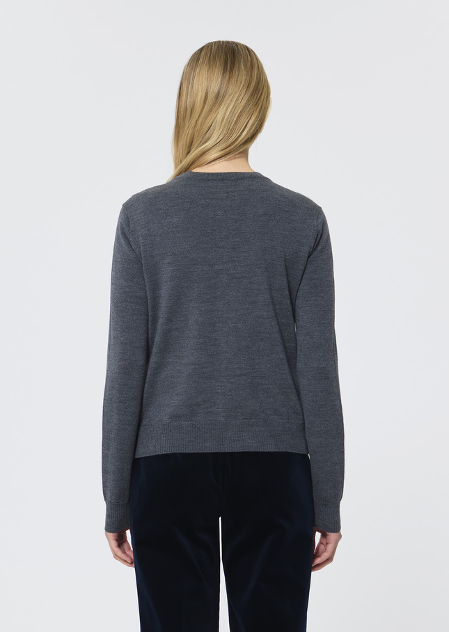 Ginno Vest heather grey merino wool Gray grey TARA JARMON US