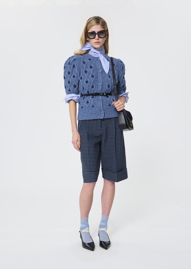Georges vest midnight blue buttoned knit Night TARA JARMON US