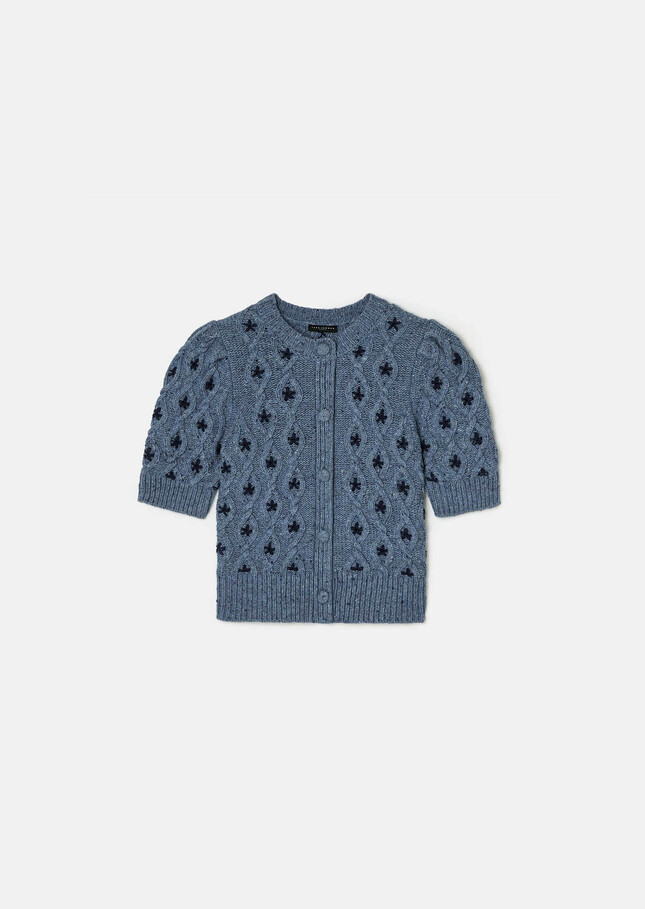 Georges vest midnight blue buttoned knit Night TARA JARMON US