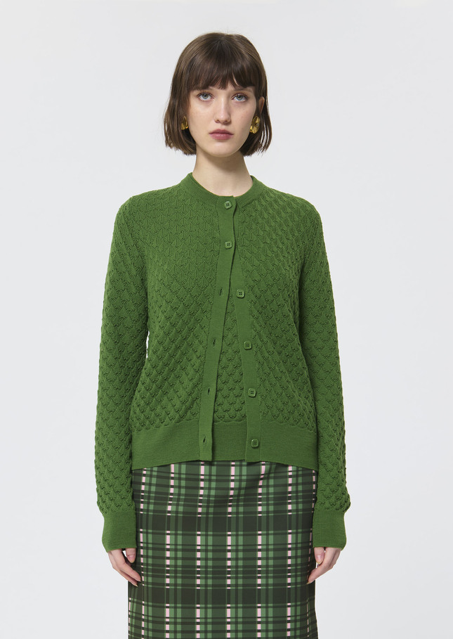 Gerty vest green merino wool Cactus TARA JARMON US