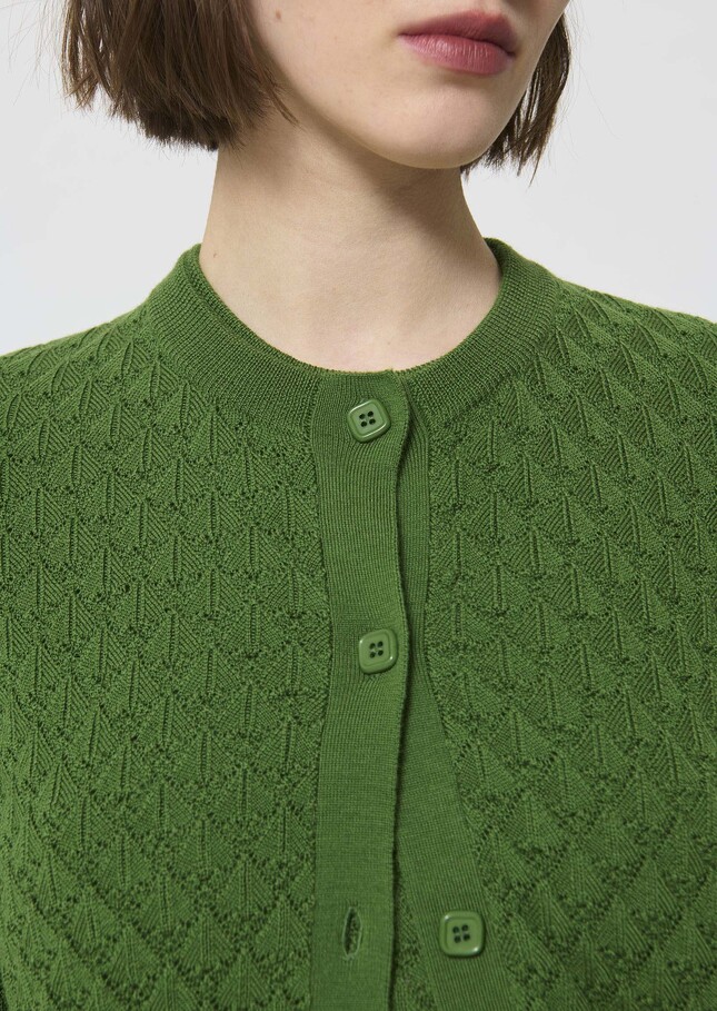 Gerty vest green merino wool Cactus TARA JARMON US