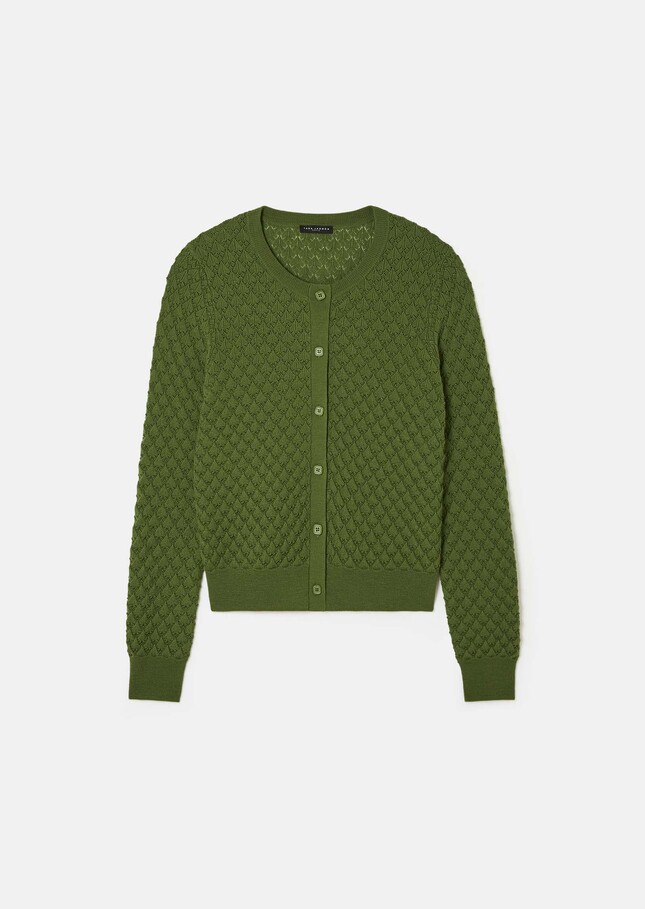 Gerty vest green merino wool Cactus TARA JARMON US