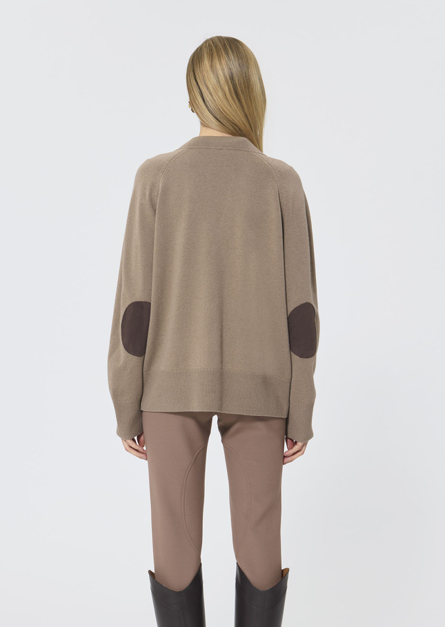 Grace Vest beige in merino and alpaca wool Taupe color TARA JARMON US
