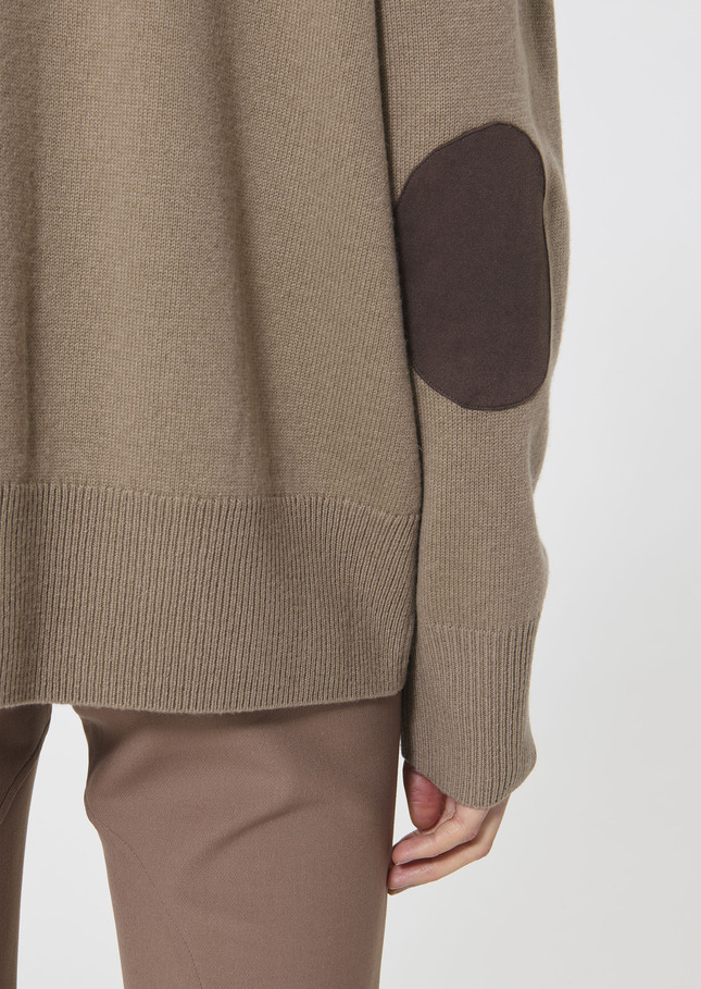 Grace Vest beige in merino and alpaca wool Taupe color TARA JARMON US