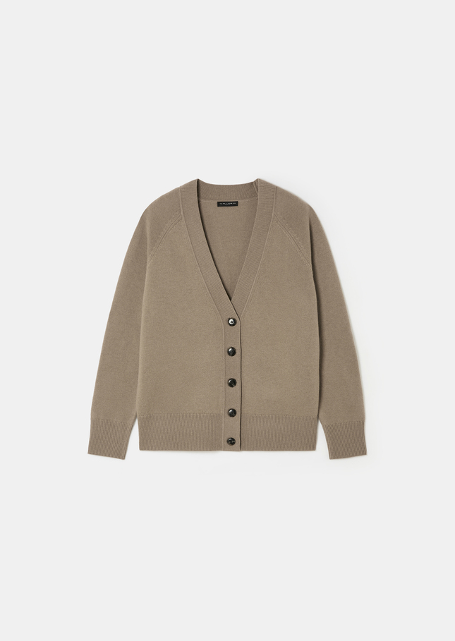 Grace Vest beige in merino and alpaca wool Taupe color TARA JARMON US