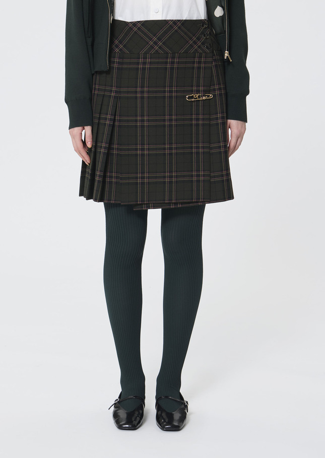 Jannie Skirt green checkered Vert anglais TARA JARMON US