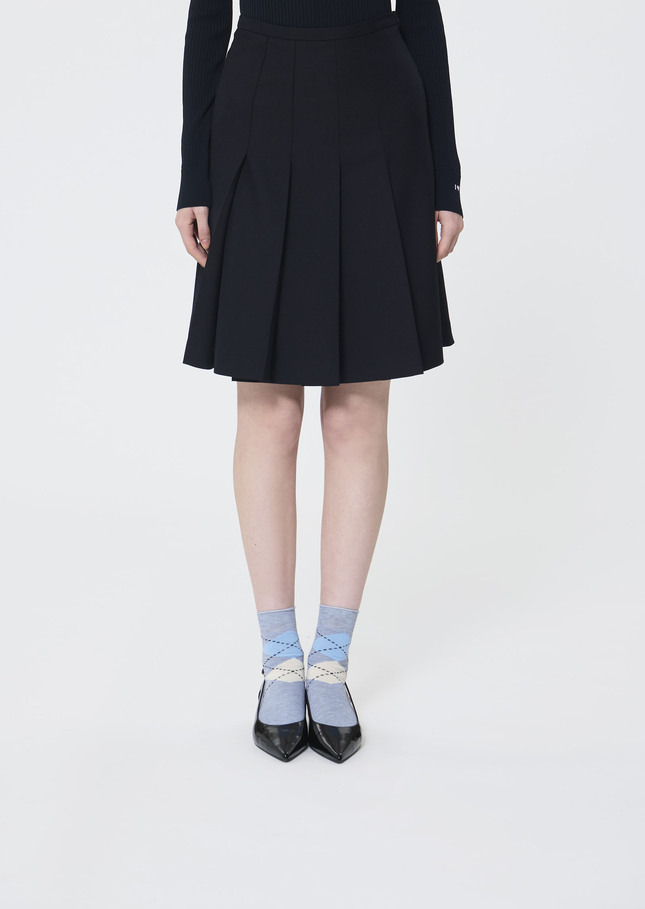 Jeanne skirt midnight blue in cold wool Night TARA JARMON US