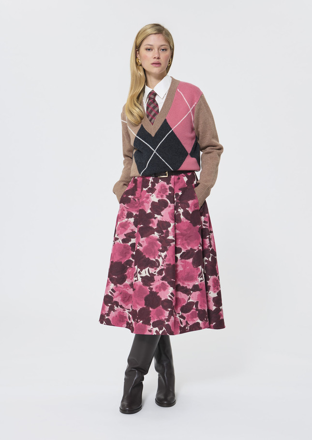 Joe Skirt ecru floral print Craie TARA JARMON US