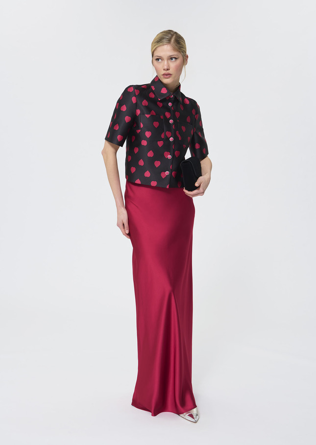 Jesta skirt red satin Garnet TARA JARMON US