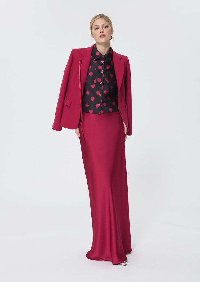 Jesta skirt red satin Garnet TARA JARMON US