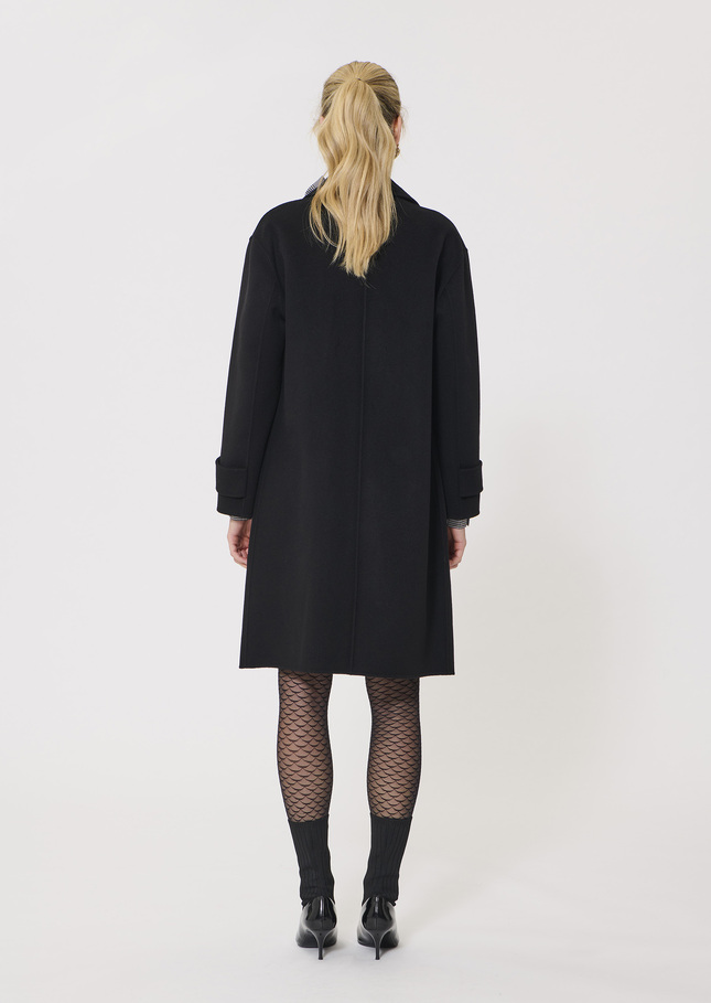 Maeline coat black double-sided wool Black TARA JARMON US