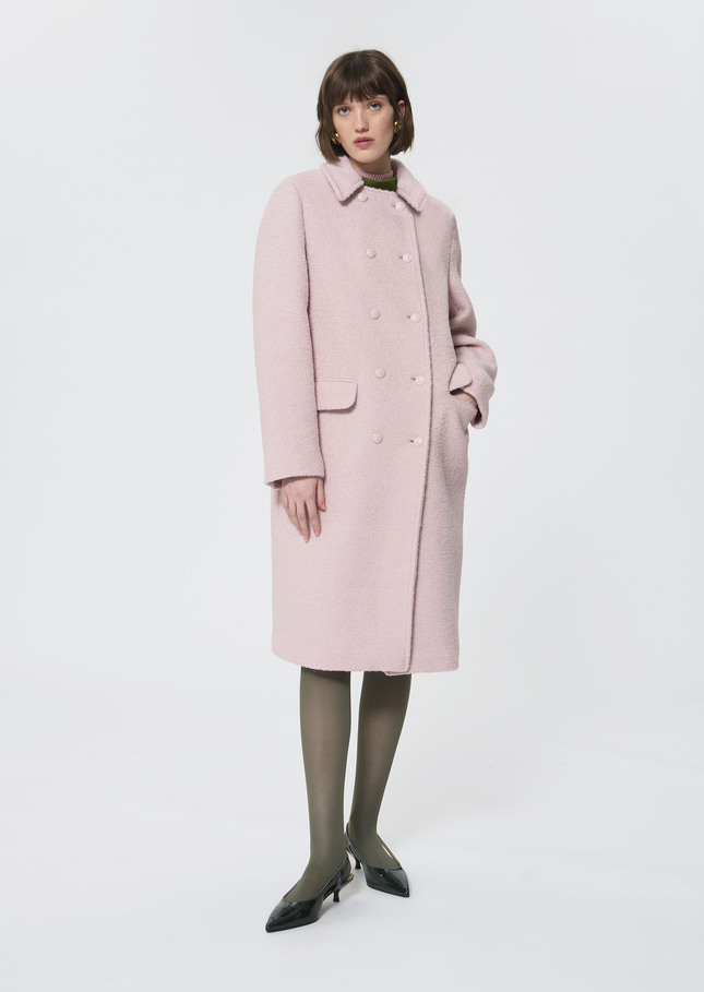 Marguerite Coat pink in bouclé wool Pink TARA JARMON US