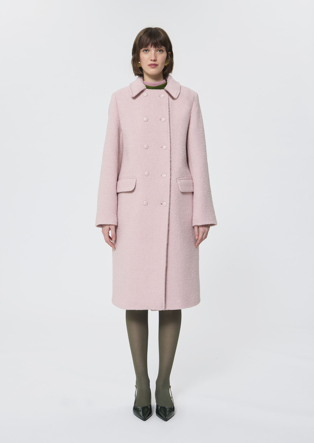 Marguerite Coat pink in bouclé wool Pink TARA JARMON US