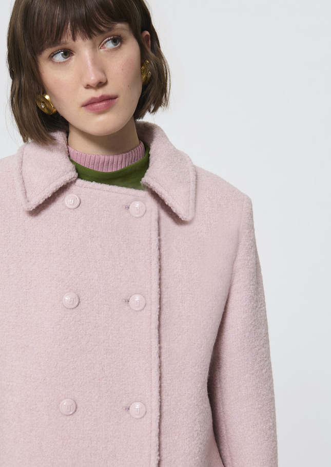Marguerite Coat pink in bouclé wool Pink TARA JARMON US