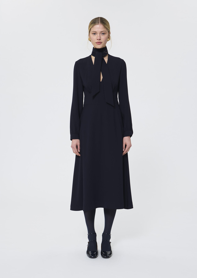 Rosalie Dress midnight blue crepe Night TARA JARMON US