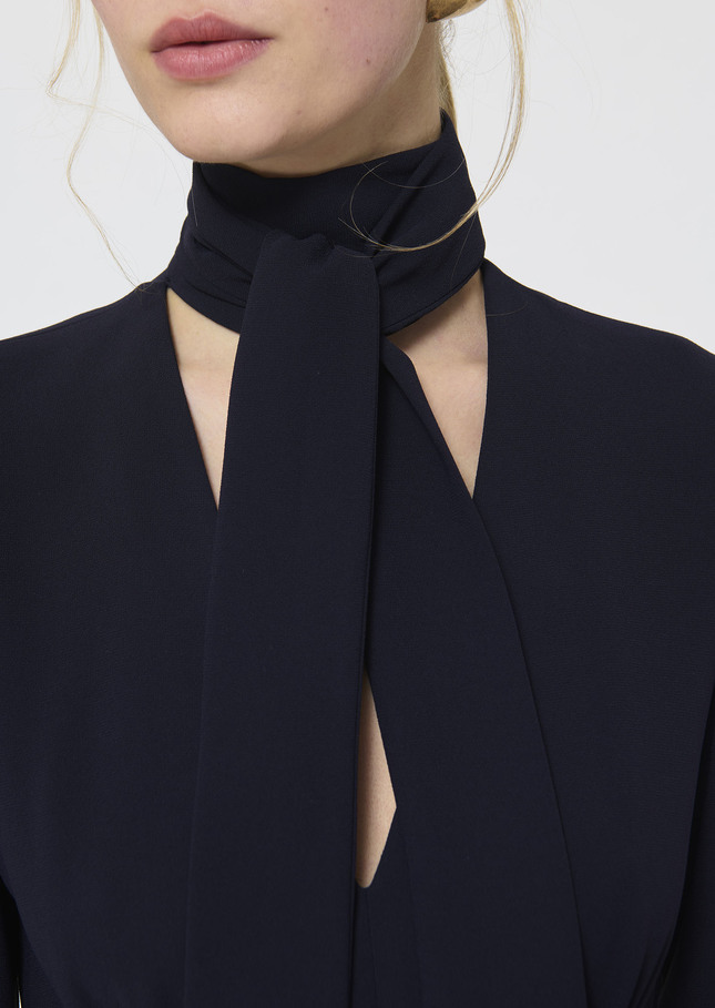 Rosalie Dress midnight blue crepe Night TARA JARMON US