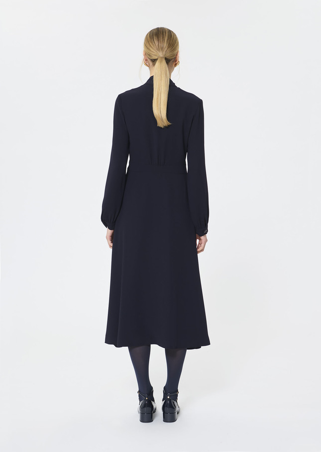 Rosalie Dress midnight blue crepe Night TARA JARMON US