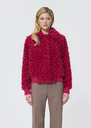 Bianca Jacket red faux fur boucle Garnet TARA JARMON US
