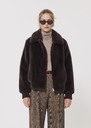 Bianca Jacket brown faux fur curly Chocolate TARA JARMON US