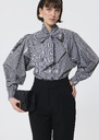Candya shirt grey gingham patchwork poplin Charcoal TARA JARMON US