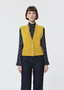 Gilles vest lemon yellow wool and alpaca Lemon yellow TARA JARMON US