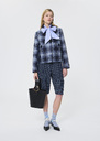Manoel Coat midnight blue wool check Night TARA JARMON US