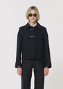 Manoel Coat black woolen cloth Black TARA JARMON US