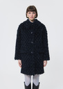 Mael Coat midnight blue faux bouclé fur Night TARA JARMON US